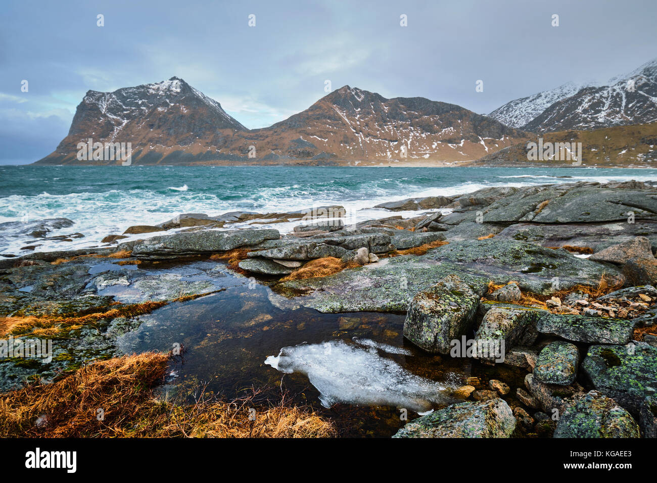 Côte Rocheuse de fjord en Norvège Banque D'Images