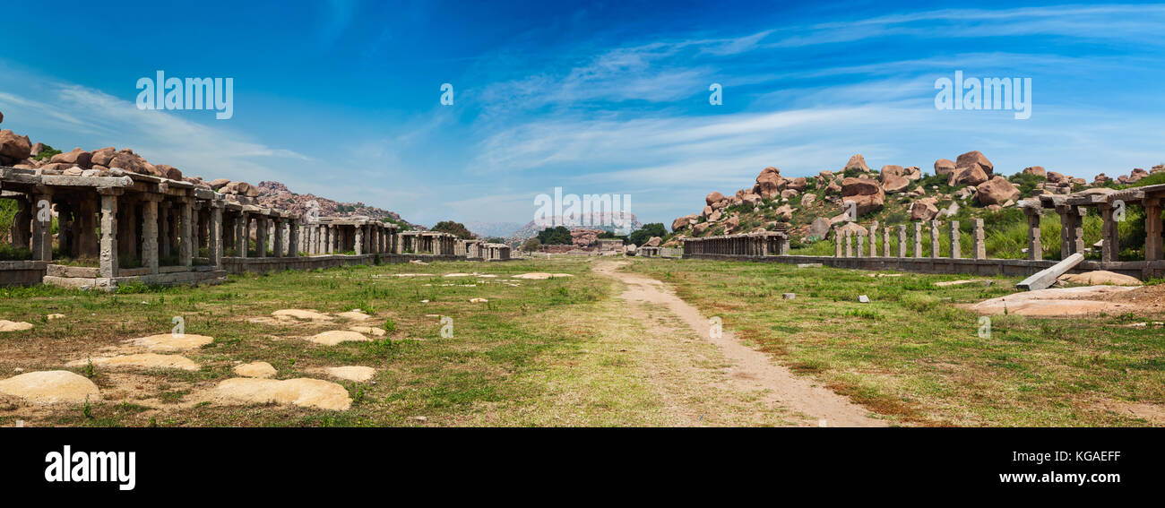 Ruines antiques de Hampi, Inde Banque D'Images