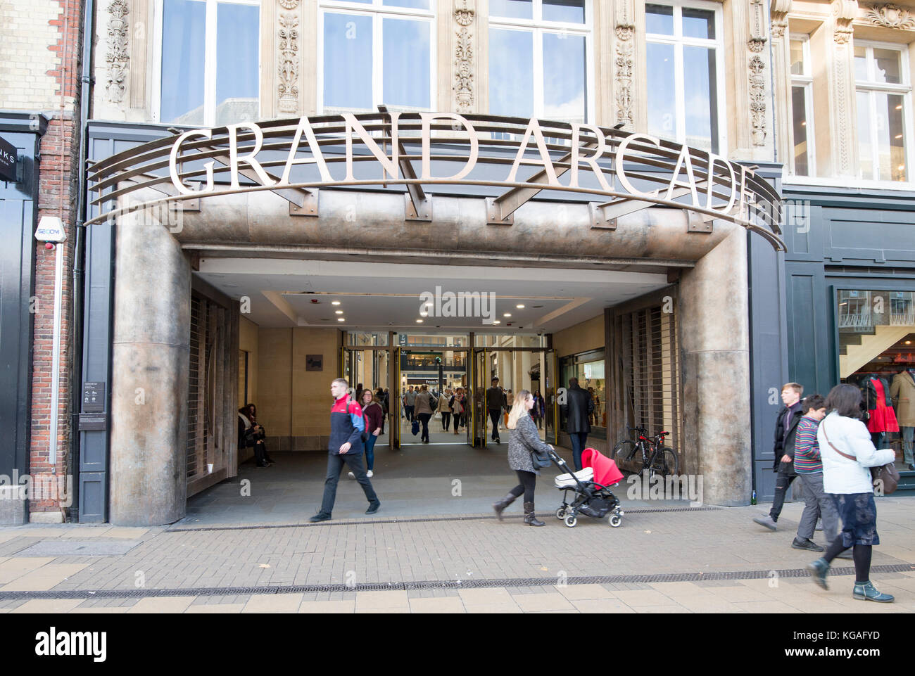 Entrée Grand Arcade Cambridge Banque D'Images