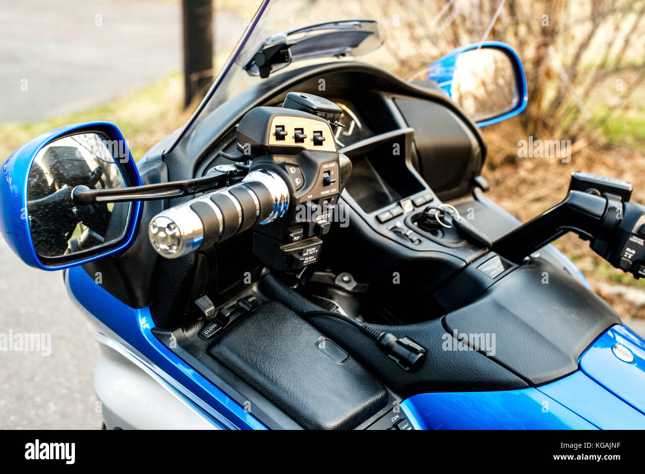 KHABAROVSK, RUSSIE - 3 mai 2017 : Honda Trake trois roues motos assemblées à la main sur un sol plat à Khabarovsk le 3 mai 2017 Banque D'Images
