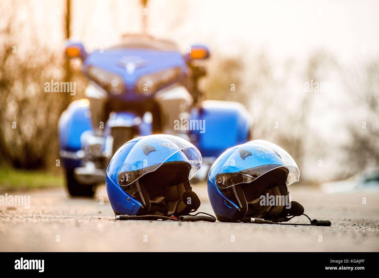KHABAROVSK, RUSSIE - 3 mai 2017 : Honda Trake trois roues motos assemblées à la main sur un sol plat à Khabarovsk le 3 mai 2017 Banque D'Images