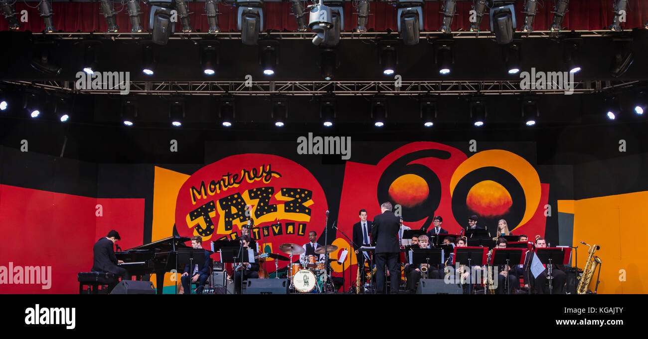Luca mendoza joue piano avec la prochaine génération jazz orchestra - 60e festival de jazz de Monterey, Californie Banque D'Images