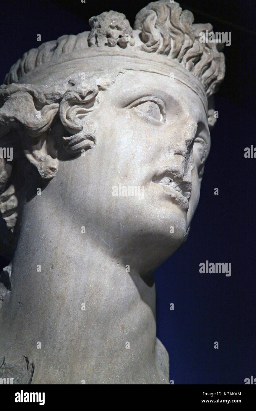 Chef de la dieu Dionysos 200 av. Banque D'Images