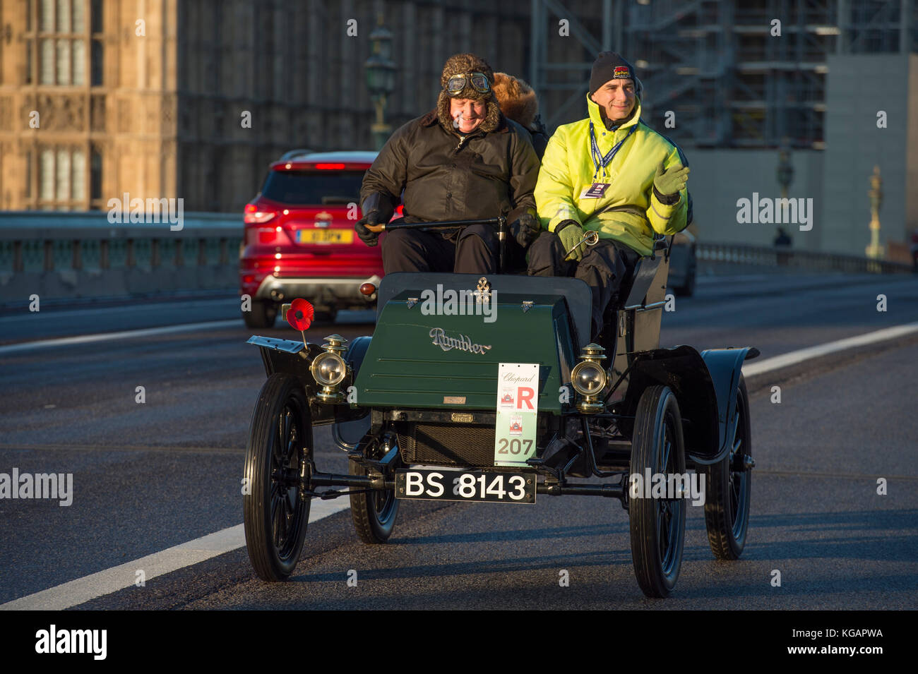 5 novembre 2017. Bonhams de Londres à Brighton, le plus long événement automobile au monde, le 1903 Rambler sur le pont de Westminster. Banque D'Images