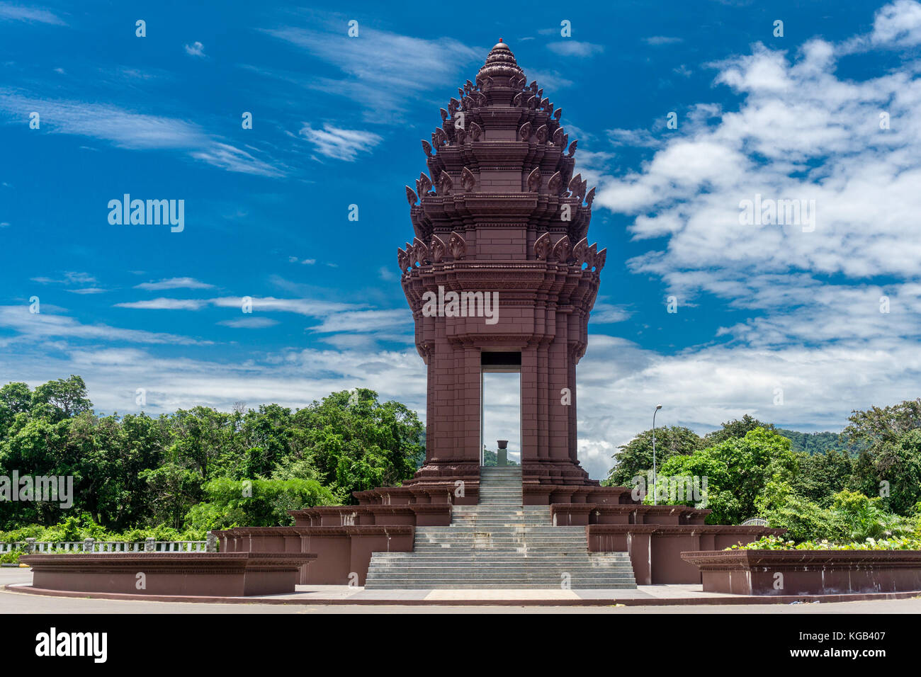 Monument de l'indépendance à Kep, au Cambodge Banque D'Images