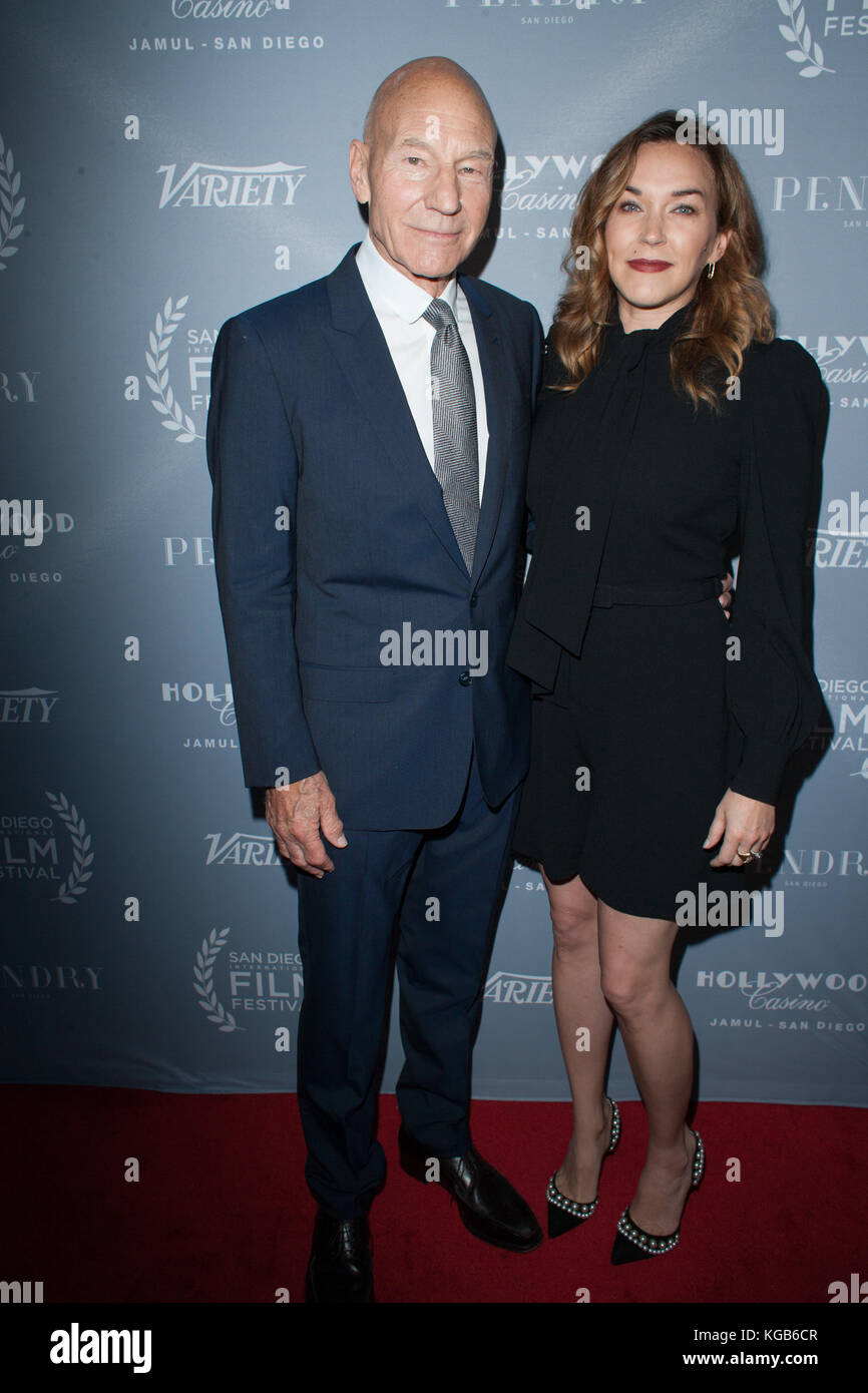 Variety's Night of the Stars Tribute organisé chaque année à l'hôtel Pendry dans le centre-ville de San Diego pendant le Festival du film de San Diego 2017. Avec la participation des artistes : Sir Patrick Stewart, Sophie Alexandra Stewart où : San Diego, California, États-Unis quand : 05 Oct 2017 crédit : Tony forte/WENN Banque D'Images