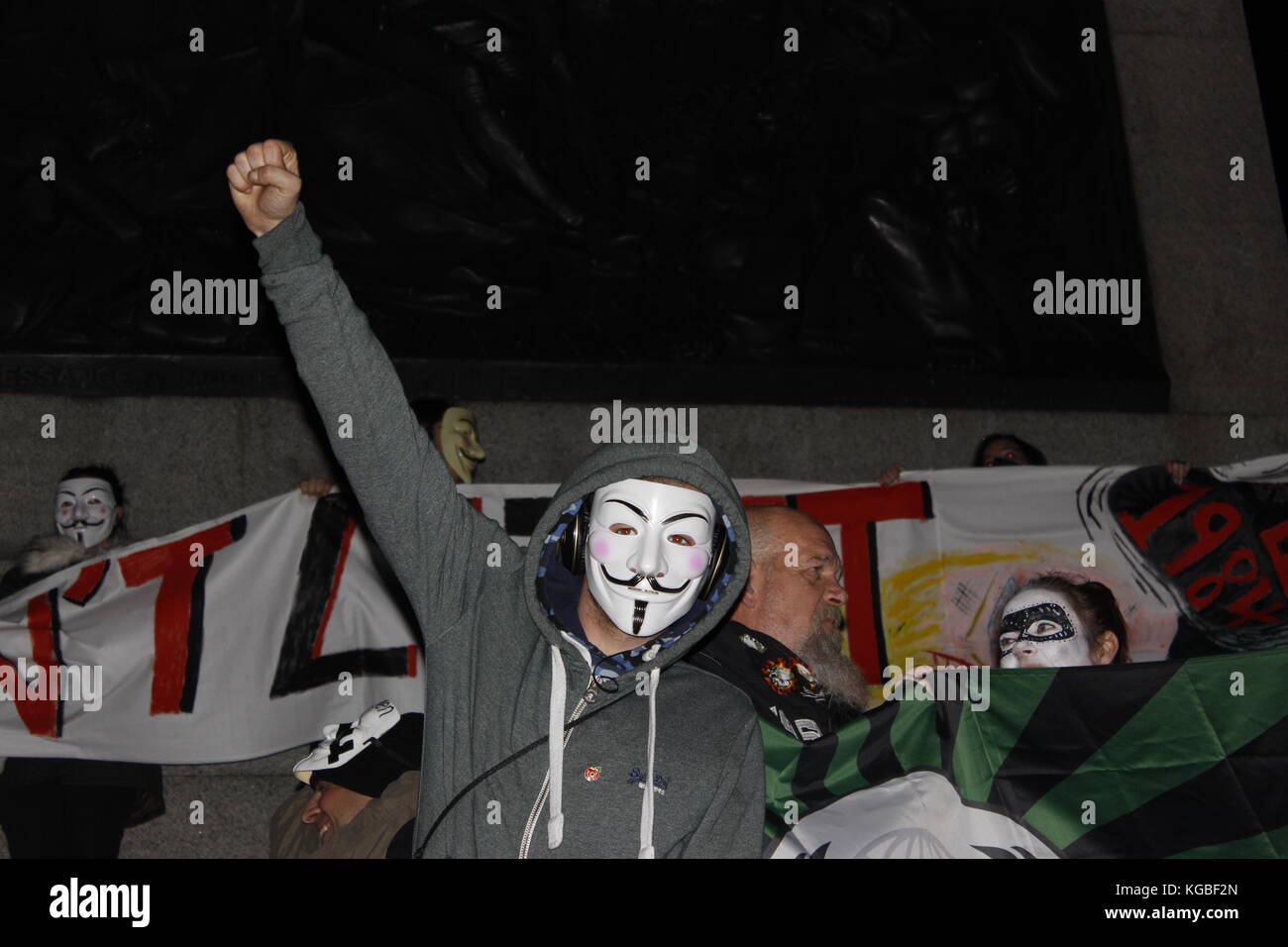 Londres, Royaume-Uni. 5Th nov, 2017. millions mars masque le centre de Londres, Royaume-Uni. crédit : manifestant anonyme alex cavendish/Alamy live news Banque D'Images