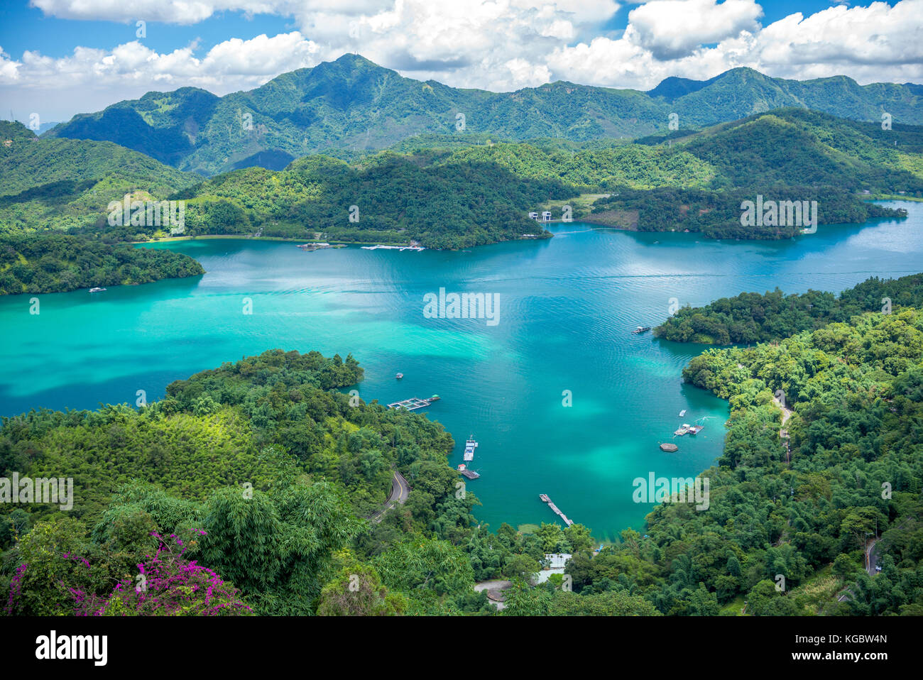 Paysage de soleil-lune lake à Nantou, Taiwan Banque D'Images