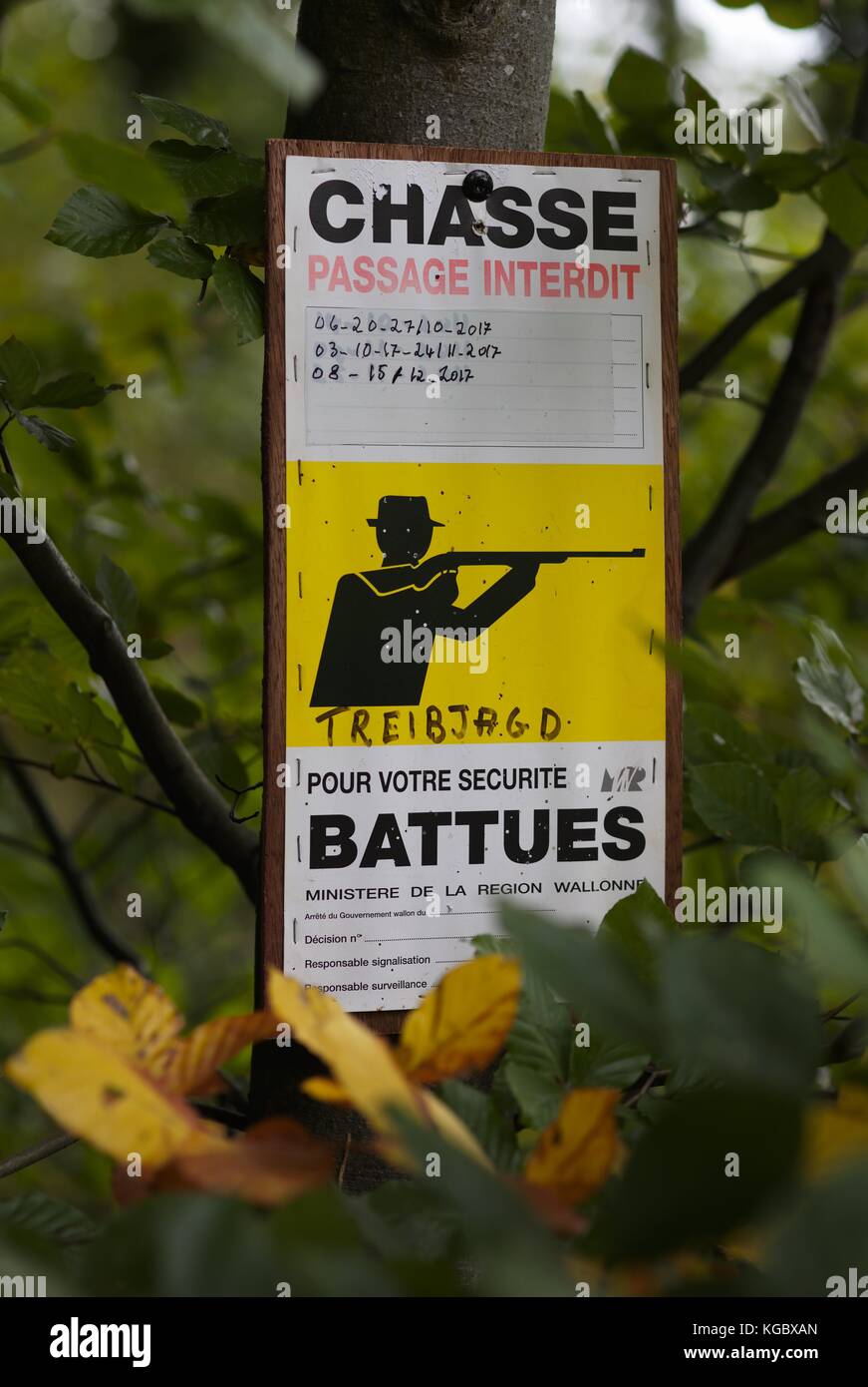 Conviendra de chasse warning sign Banque D'Images