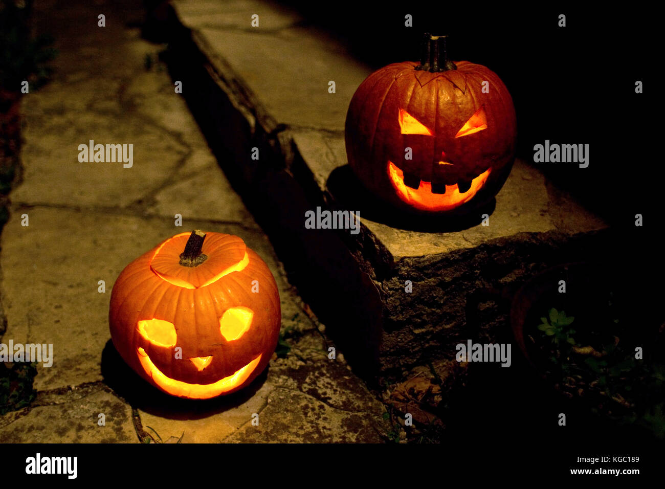 Citrouilles d'halloween. Banque D'Images