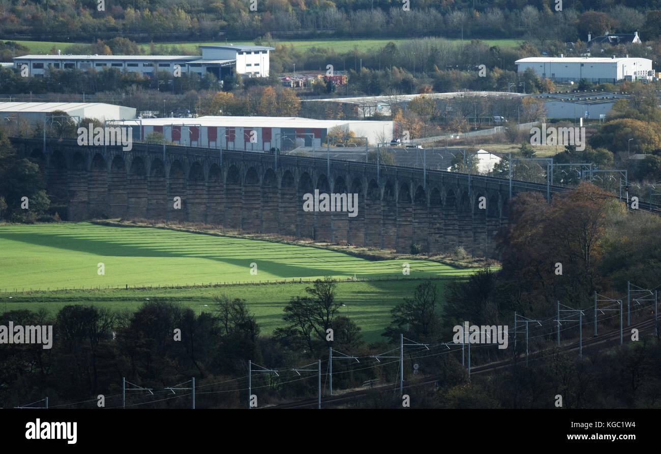 Viaduc de La Vallée d'Amande - également connu sous le viaduc Ratho - est la plus longue structure sur l'Edinburgh et Glasgow Railway. Banque D'Images