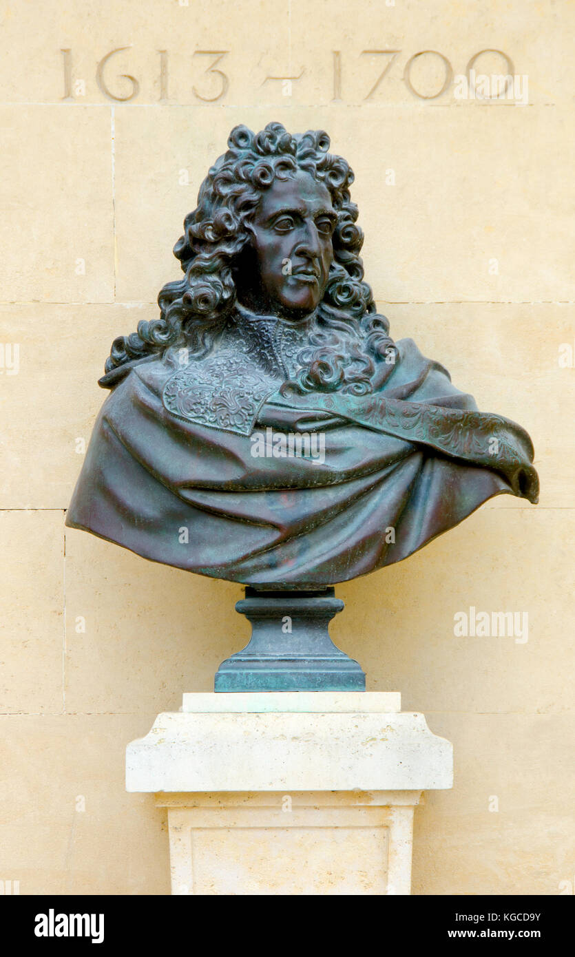 Paris, France. Jardin des Tuileries : buste d'André le notre (/Nestre) architecte paysagiste et jardinier du roi Louis XIV Banque D'Images