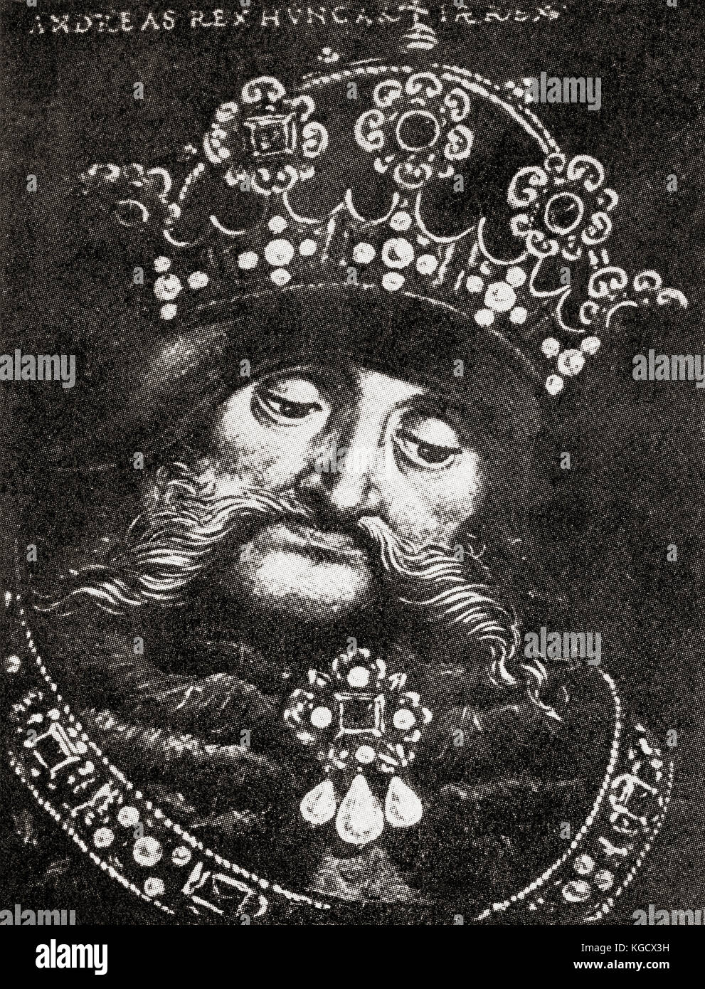 Andrew III de Hongrie alias Andrew III le Venetian, c. 1265 – 1301. Roi de Hongrie et de Croatie entre 1290 et 1301. De l'Histoire des Nations de Hutchinson, publié en 1915. Banque D'Images