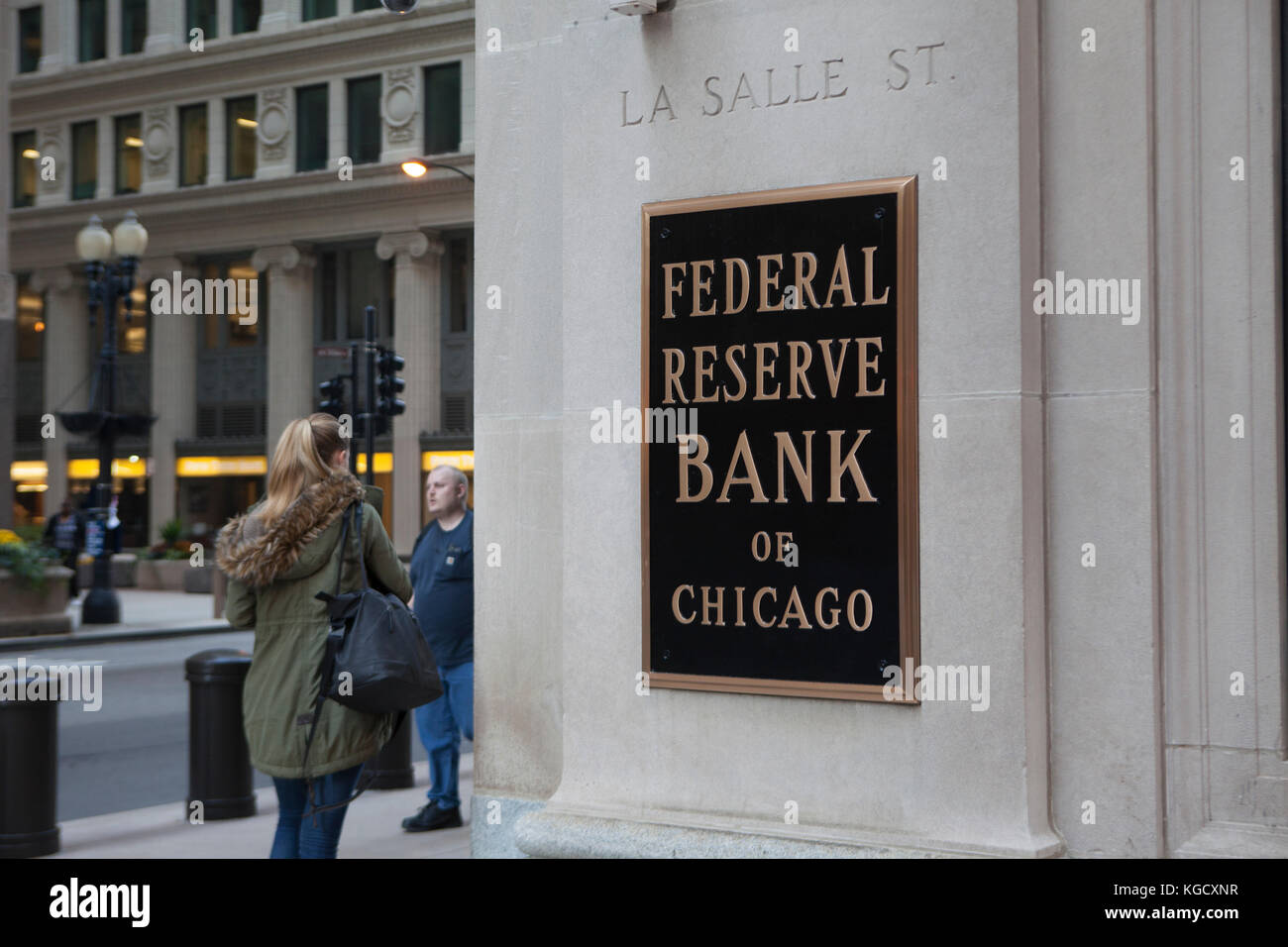 Une vue de la banque fédérale de réserve de Chicago Banque D'Images