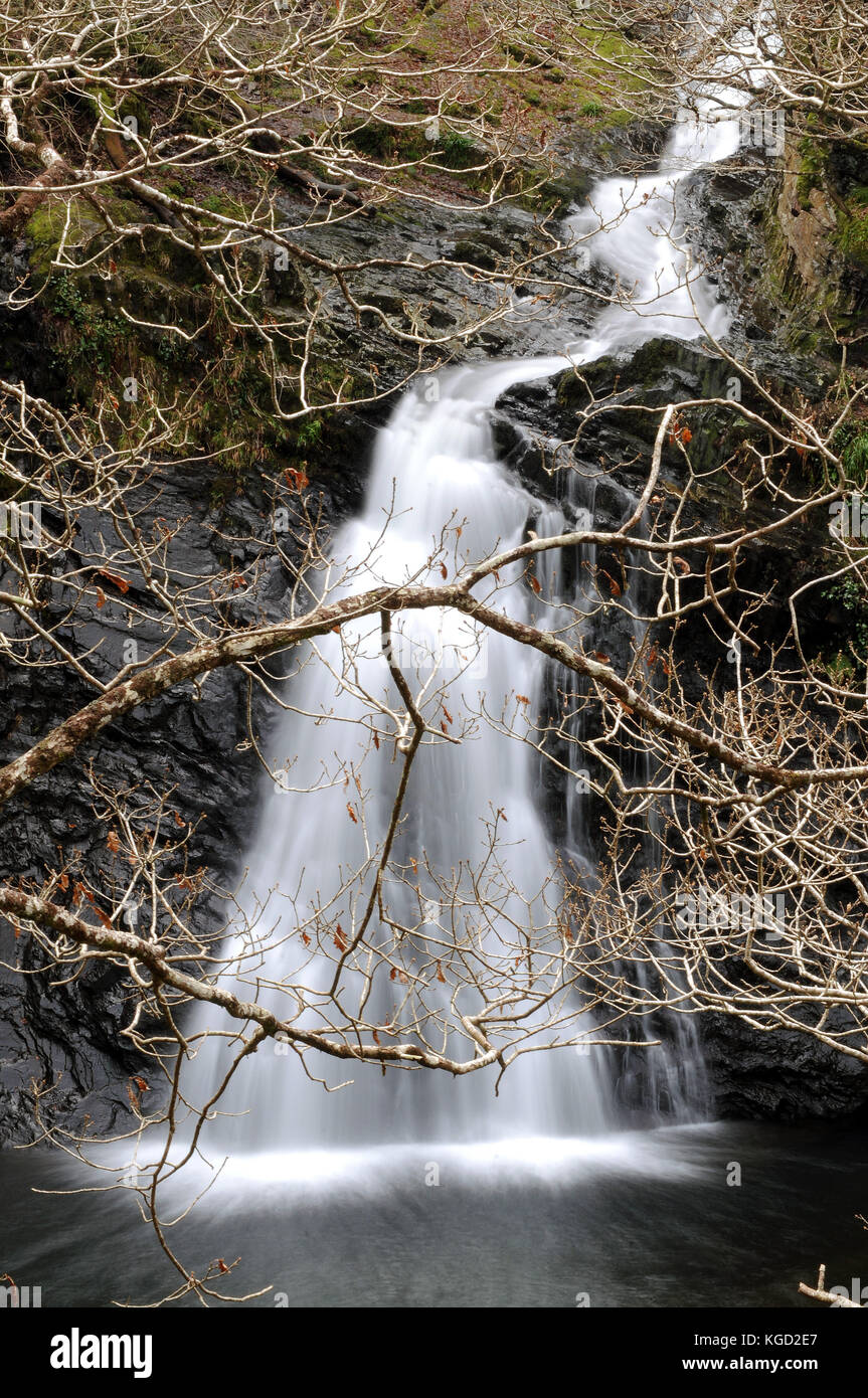 Rhaeadr ddu, afon prysor. Banque D'Images