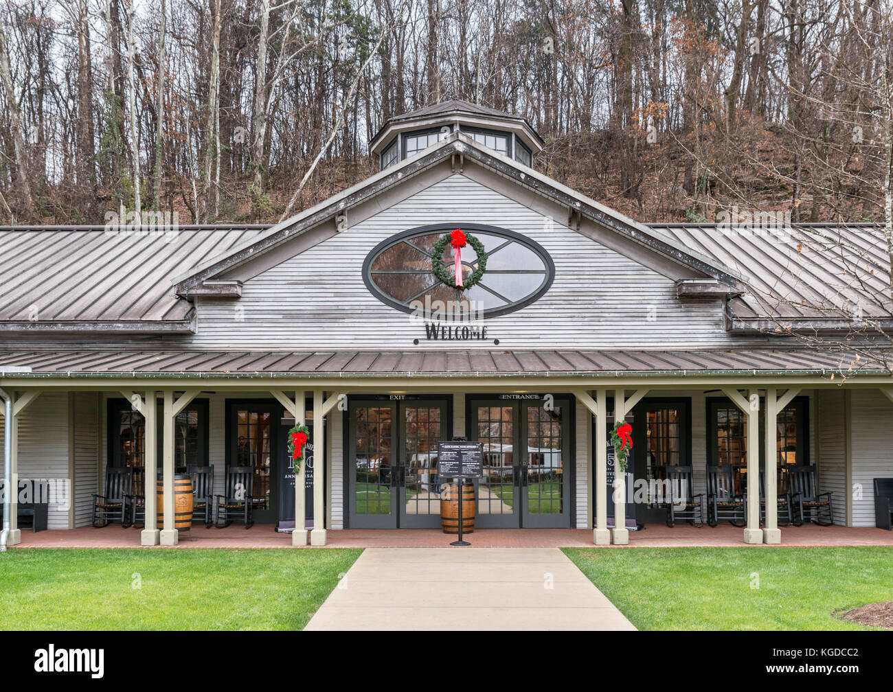 Le Centre de visiteurs à la distillerie Jack Daniels à Lynchburg, Tennessee, USA Banque D'Images