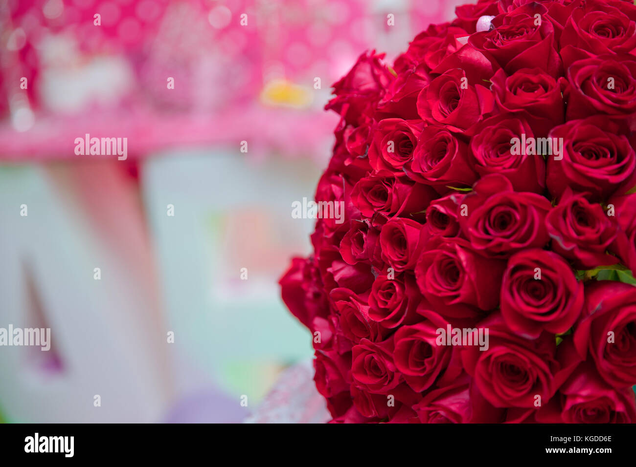 Bouquet de fleur de mariage roses rouges pour la vie Banque D'Images