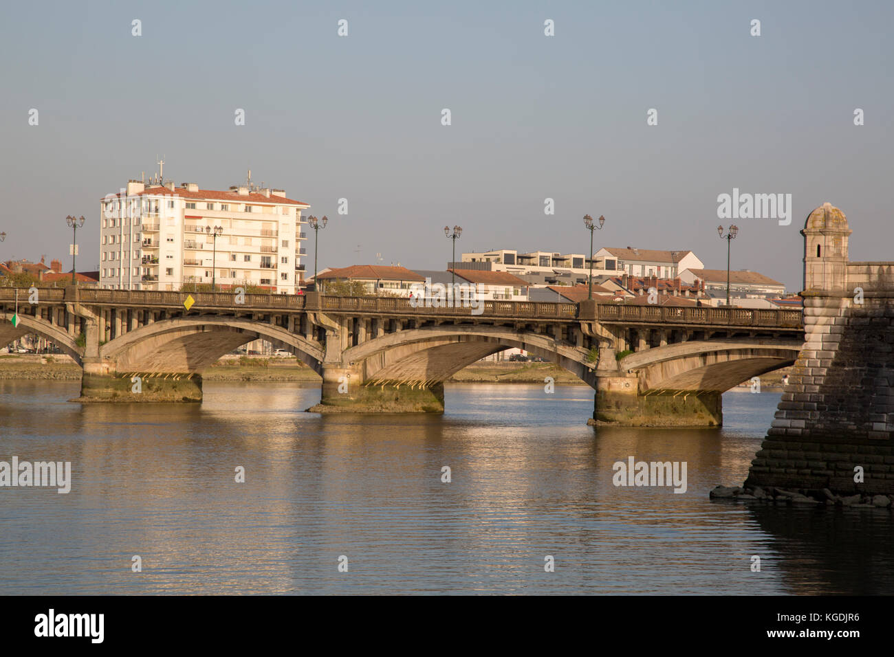 Pont Saint Esprit Pont, Adour, Bayonne, Pays Basque, France Photo Stock