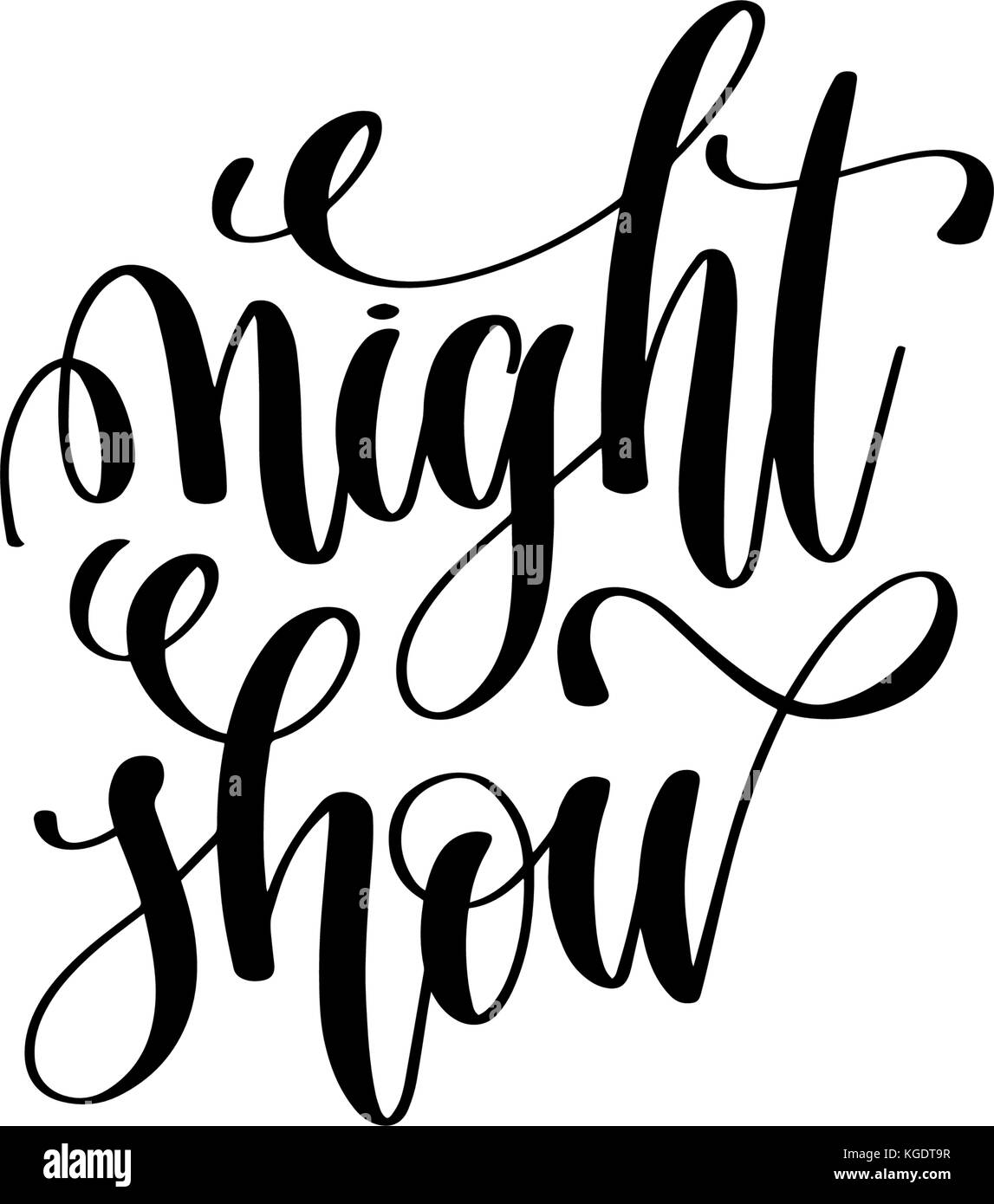 Night Show lettrage main event invitation inscription Illustration de Vecteur