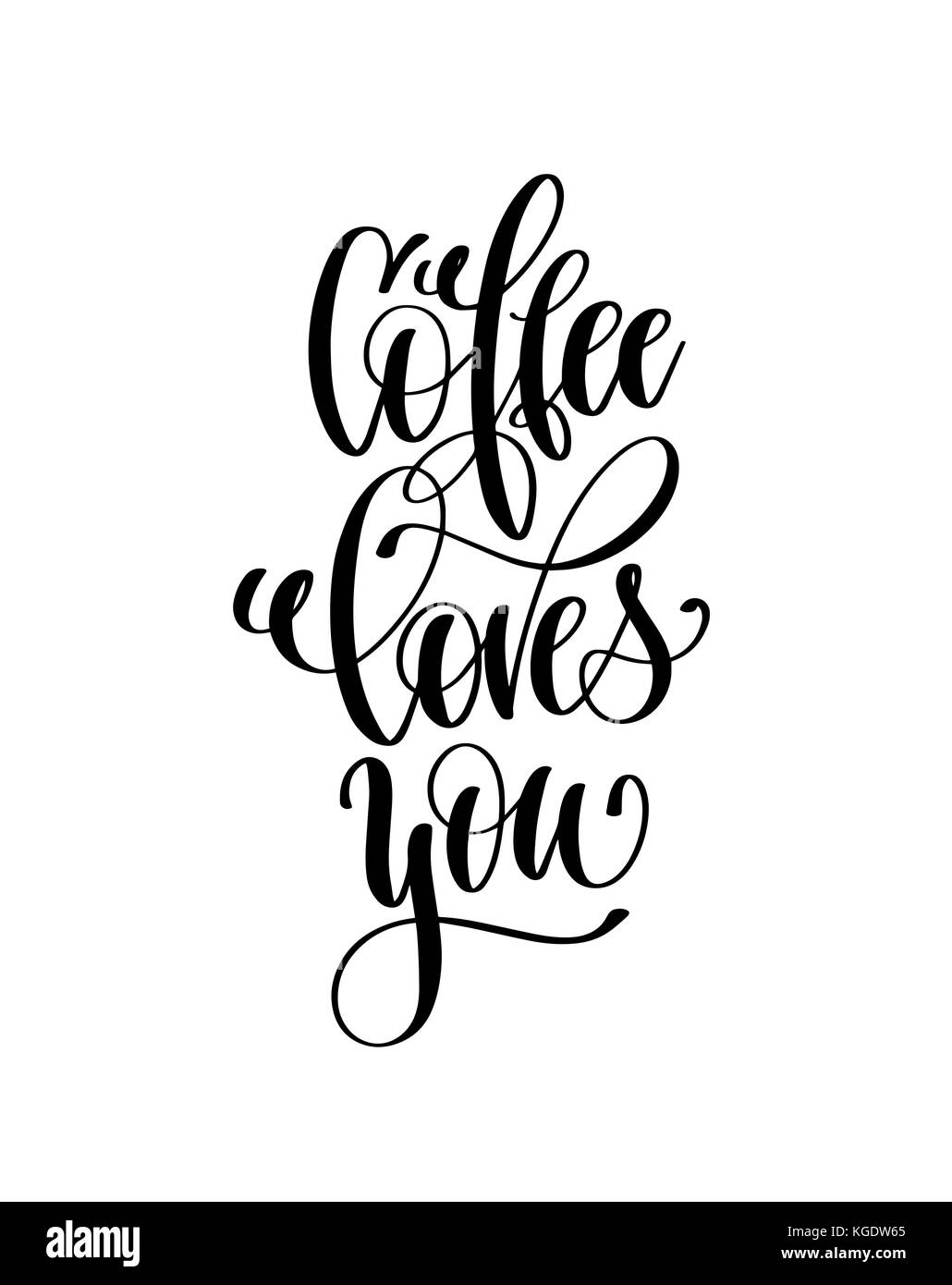 Vous aime café lettrage main inscription devis positif Illustration de Vecteur