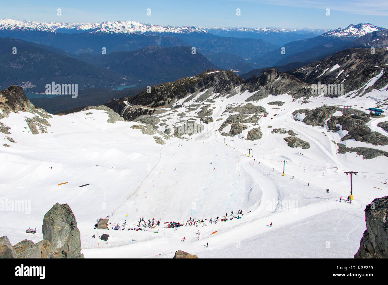 Ski alpin sur le mont Whistler, BC, Canada Banque D'Images