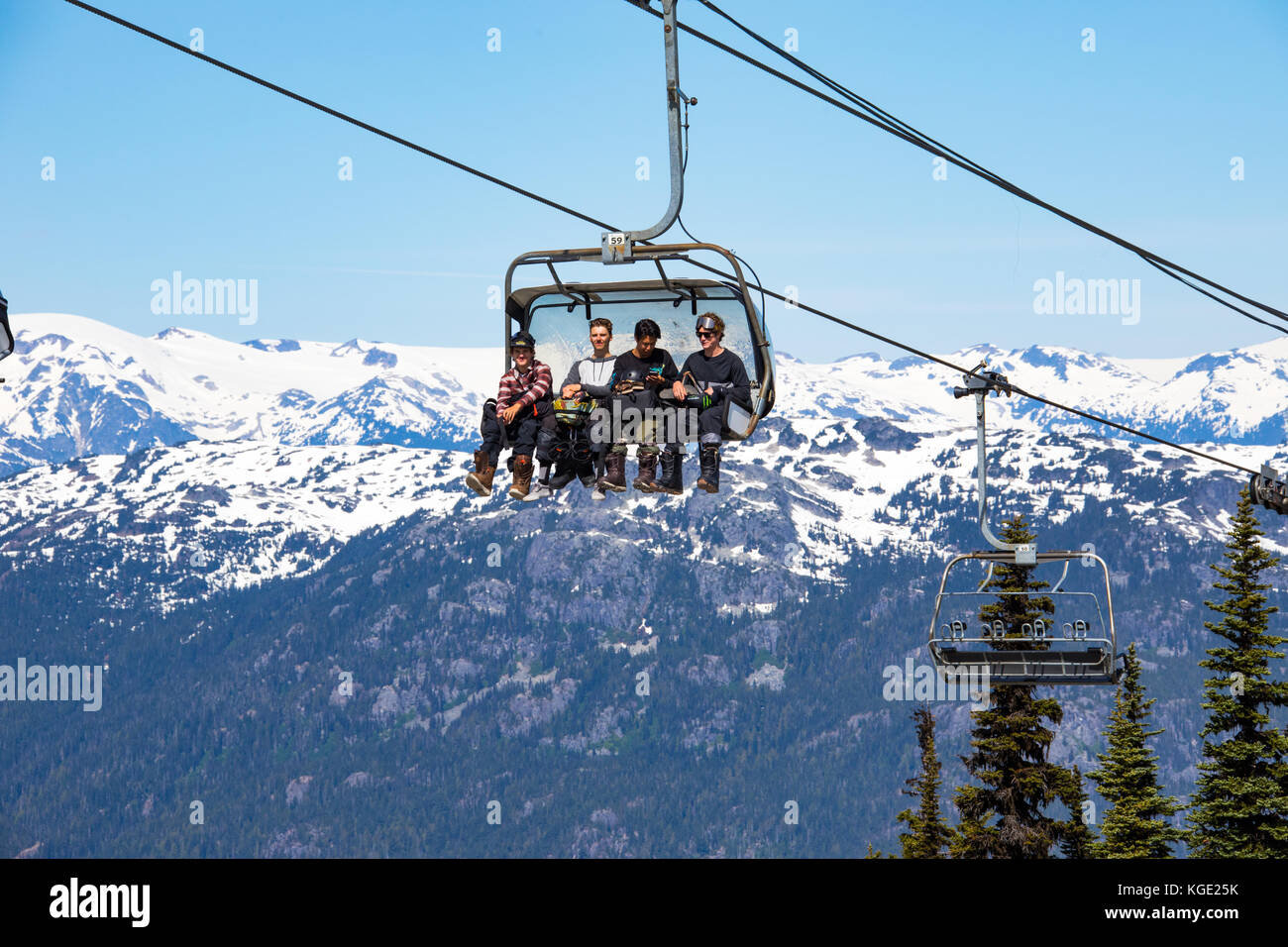 Remontées mécaniques de Whistler, BC, Canada Banque D'Images