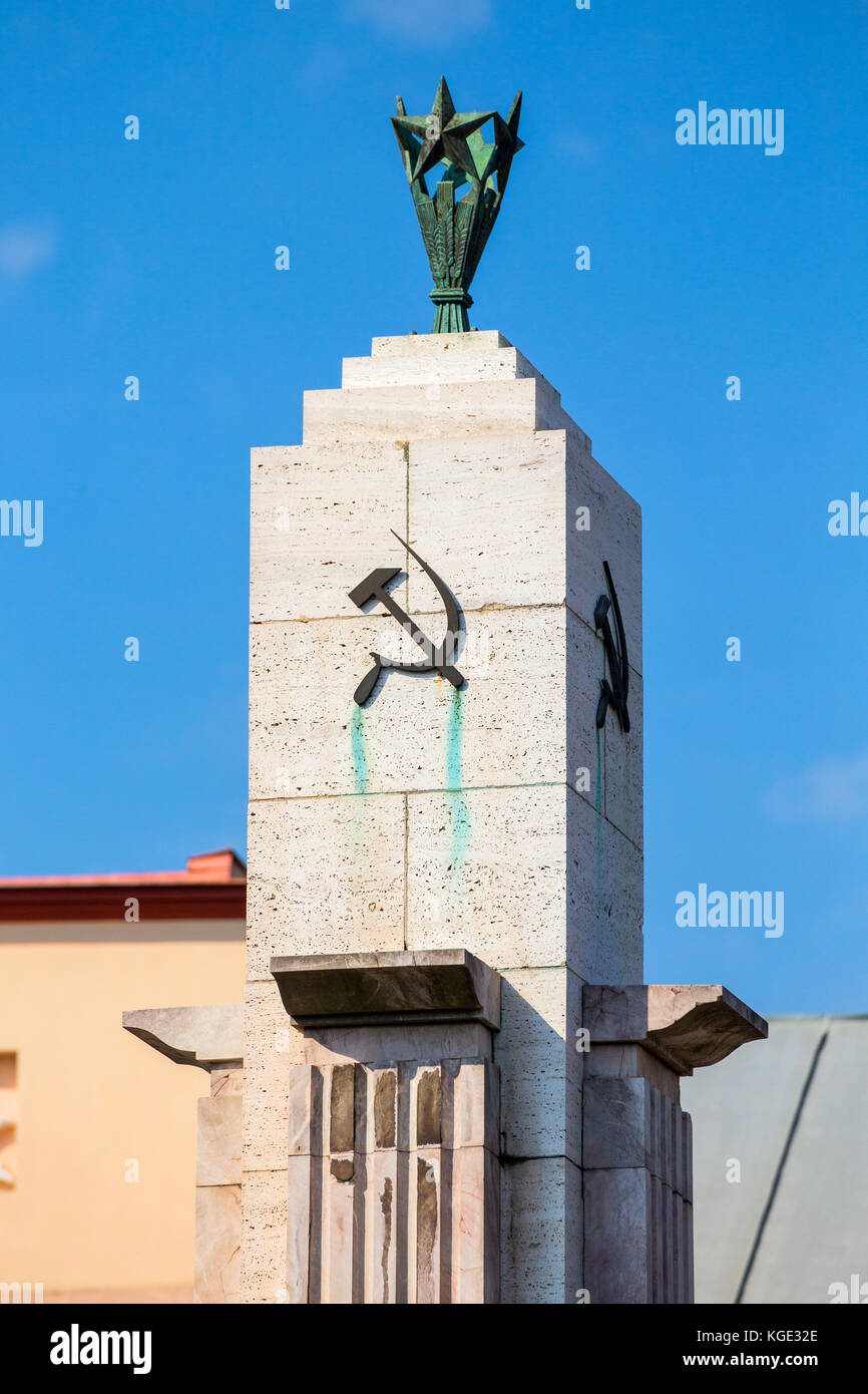 Détail sur le dessus de l'armée rouge dans la région de Presov, Slovaquie memorial Banque D'Images