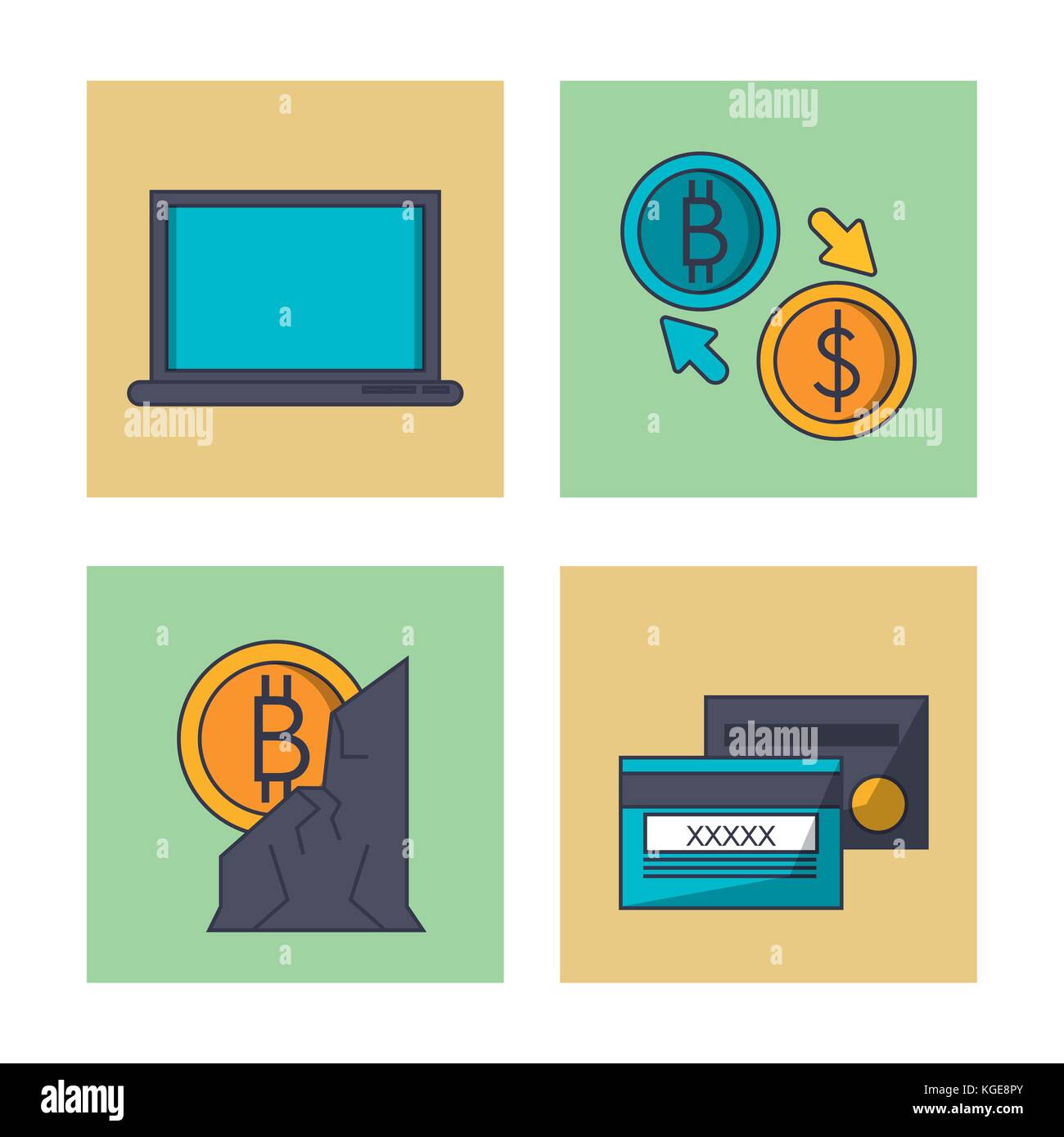 Blockchain bitcoin et Illustration de Vecteur