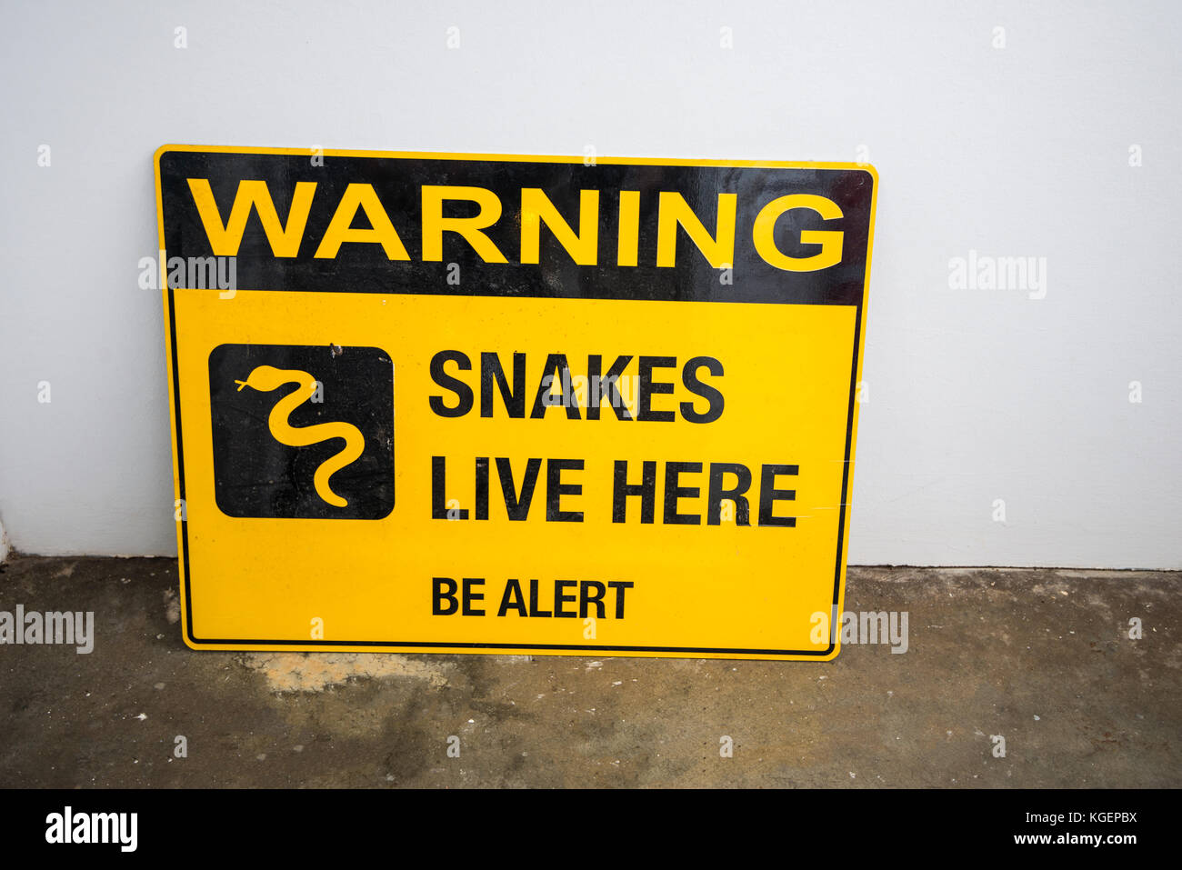 Avertissement Snake. L'Australie a des serpents mortels. Les marcheurs et les voyageurs sont avertis qu'ils peuvent tuer. Les antidotes ne sont pas toujours disponibles. La mort peut suivre. Banque D'Images