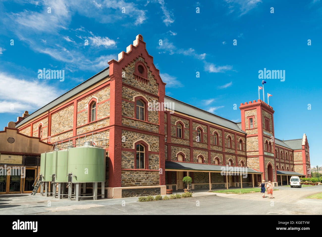 Barossa Valley, AUSTRALIE - janvier 16, 2016 : chateau tanunda vintage winery sur une journée lumineuse. Il a été créé en 1890 et inscrit au registre Banque D'Images