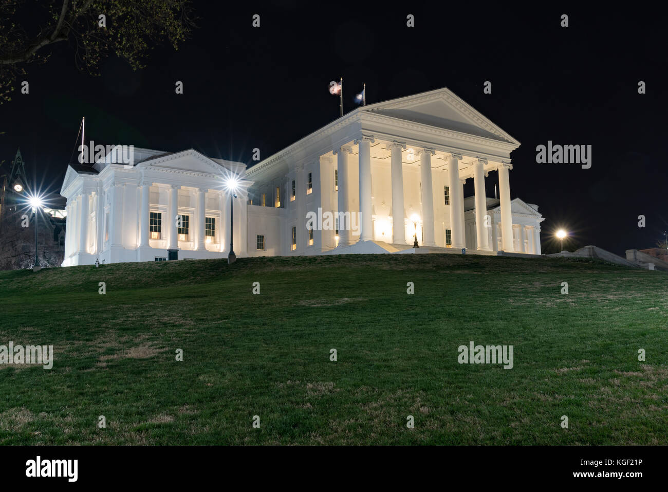 Virginia State Capitol building, à Richmond dans la nuit Banque D'Images