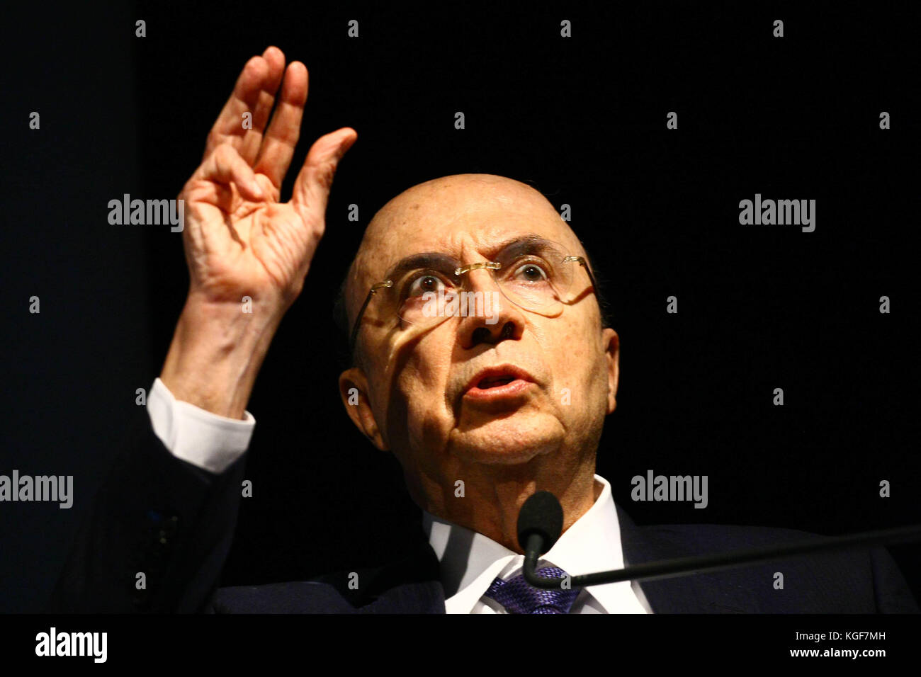 São Paulo, SP - 07.11.2017 : Henrique Meirelles ix congresso tma brasil - le ministre des Finances, M. Henrique Meirelles, participe à ce mardi (07), ix congrès du brésil, tma et parle des perspectives économiques et politiques du Brésil. l'événement a lieu à l'hôtel renaissance dans le quartier de Bela Vista. (Photo : aloisio mauricio/fotoarena) Banque D'Images