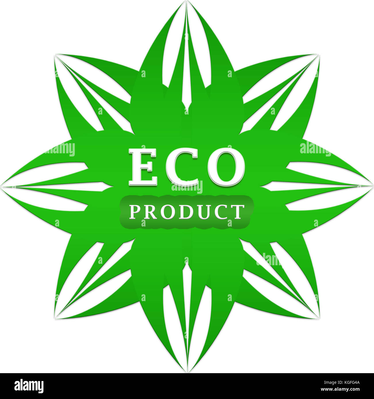 Produit Eco label vert motif floral. Banque D'Images