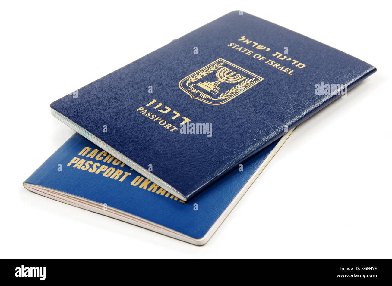 Israël et l'Ukraine sur le livre blanc de passeport Banque D'Images