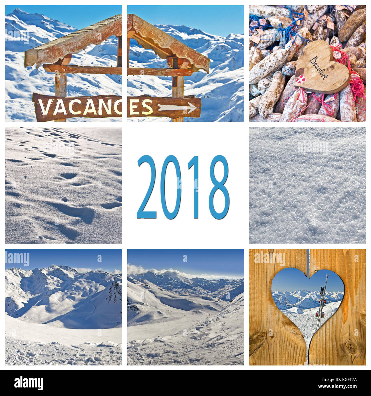 Maison de vacances d'hiver 2018 en france collage Banque D'Images