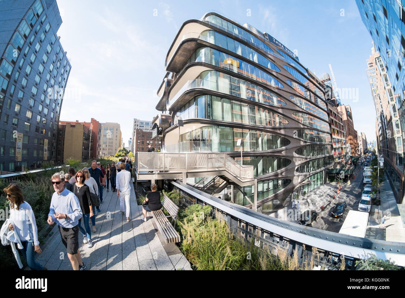 Appartements condo conçu Zaha Hadid, la ligne haute, Chelsea, New York, N.Y, États-Unis d'Amérique, États-Unis Banque D'Images