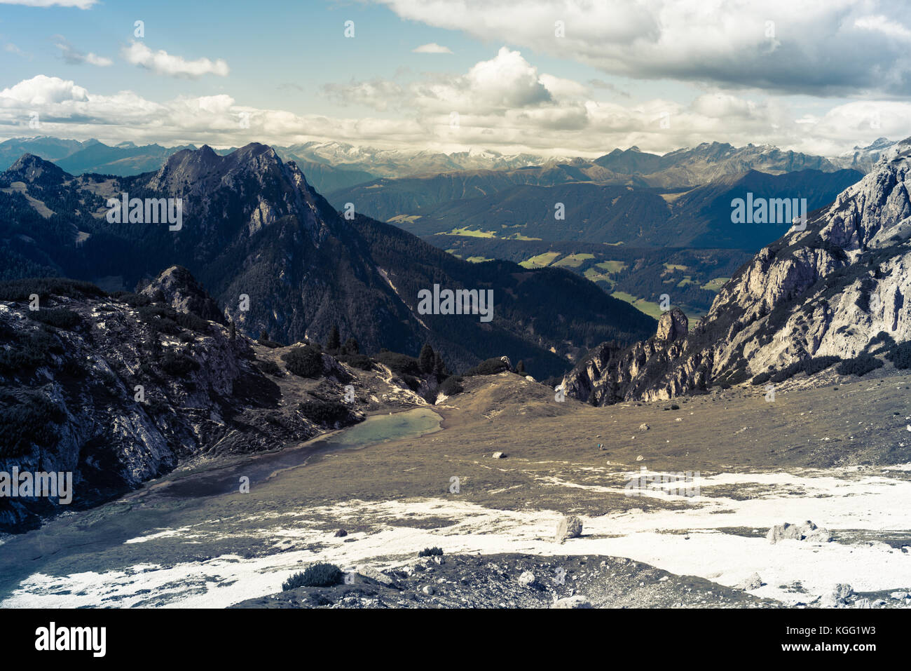 Vue panoramique des Alpes italiennes Banque D'Images