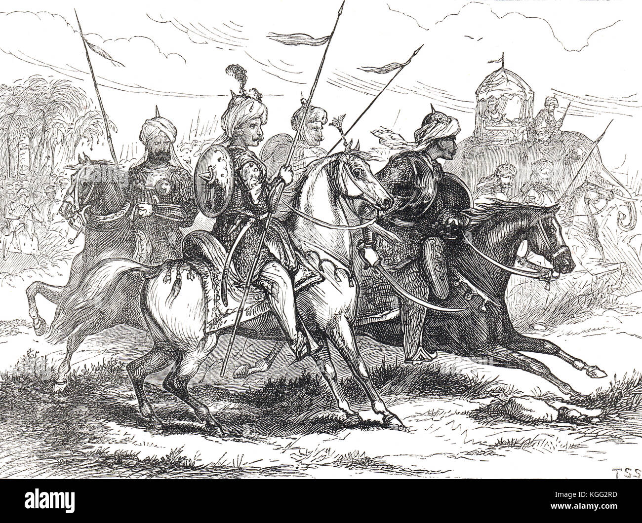 Guerriers Maratha, 1818, troisième guerre anglo-maratha Banque D'Images