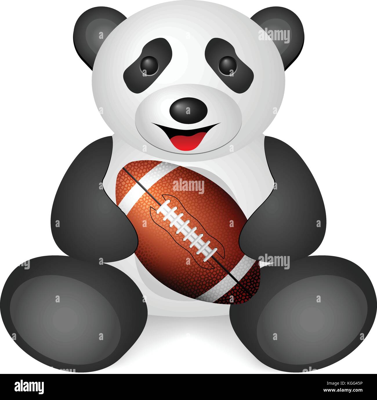 Football Panda Ball sur un fond blanc. Illustration de Vecteur