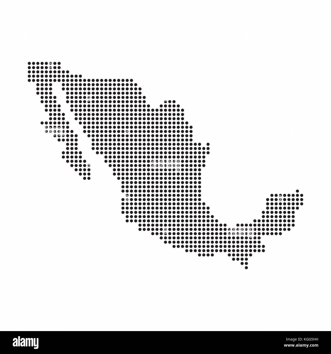 Mexique carte pays fait à partir de demi-ton résumé de points. Illustration de Vecteur