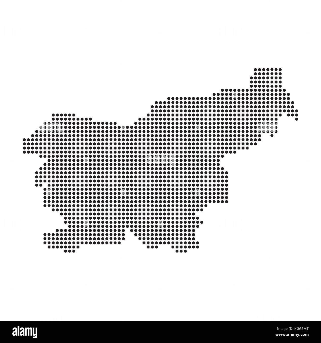 La Slovénie carte pays fait à partir de demi-ton résumé de points. Illustration de Vecteur