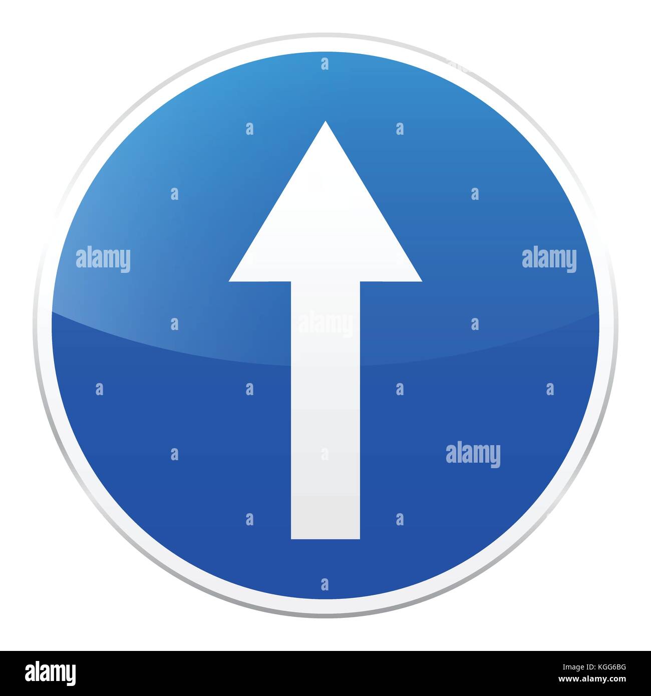 Road sign bleue sur fond blanc. contrôle de la circulation routière.lane. utilisation signe réglementaire. rue. Illustration de Vecteur