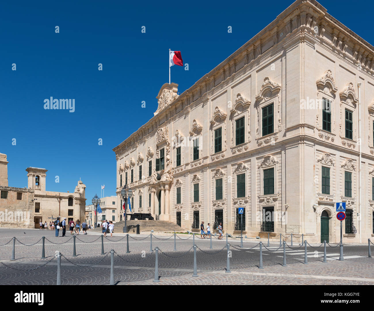 L'Auberge de Castille, Cabinet du Premier Ministre de Malte. Castille square Banque D'Images