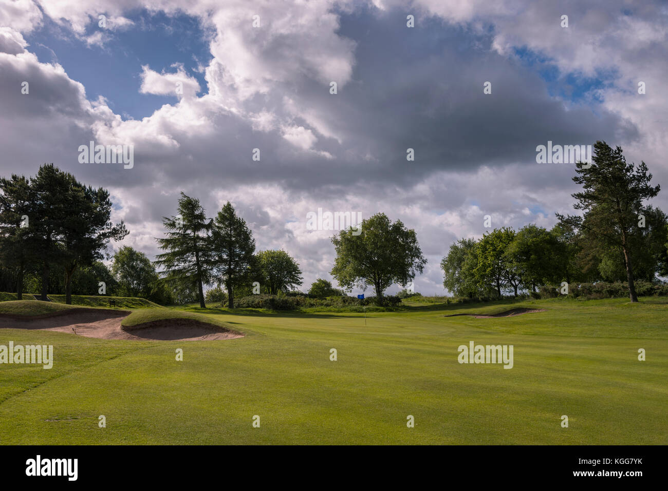 La seizième green au Golf Club de Manchester, Angleterre, Royaume-Uni Banque D'Images