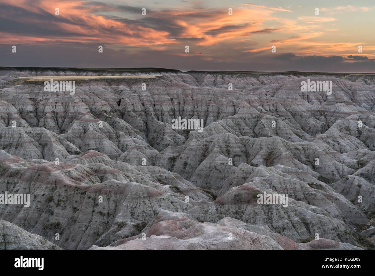 Coucher de soleil sur badlands national park (Dakota du Sud) Banque D'Images