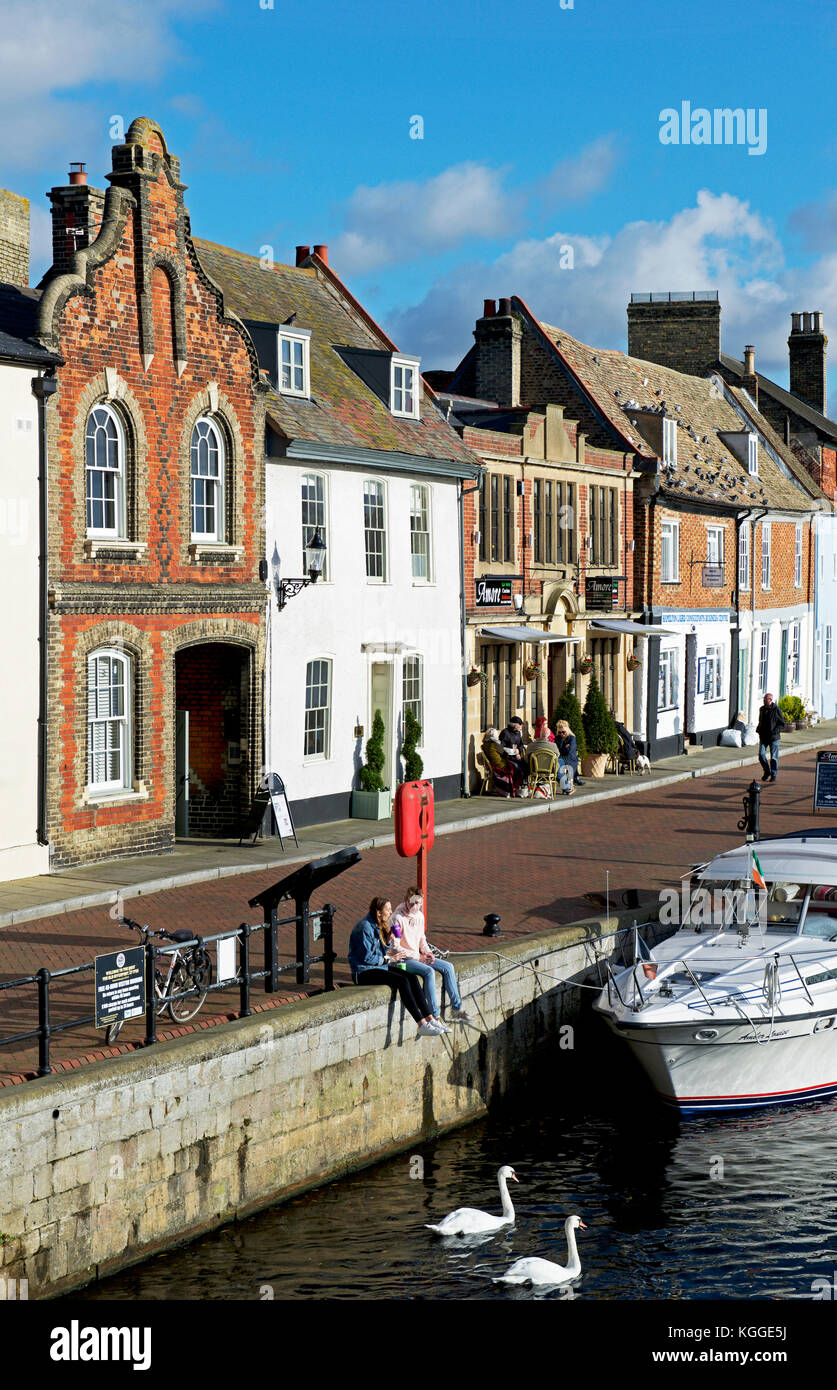 Le Quay & River Great Ouse, St Ives Cambridgeshire, Angleterre, Royaume-Uni Banque D'Images