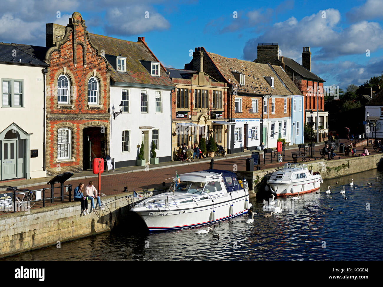 Le Quay & River Great Ouse, St Ives Cambridgeshire, Angleterre, Royaume-Uni Banque D'Images