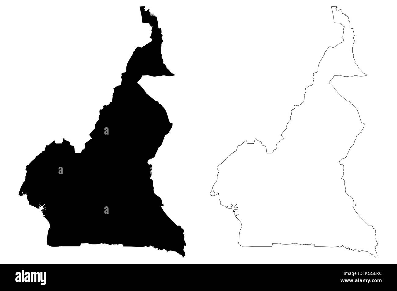 Carte Cameroun illustration vectorielle, scribble sketch cameroun Illustration de Vecteur