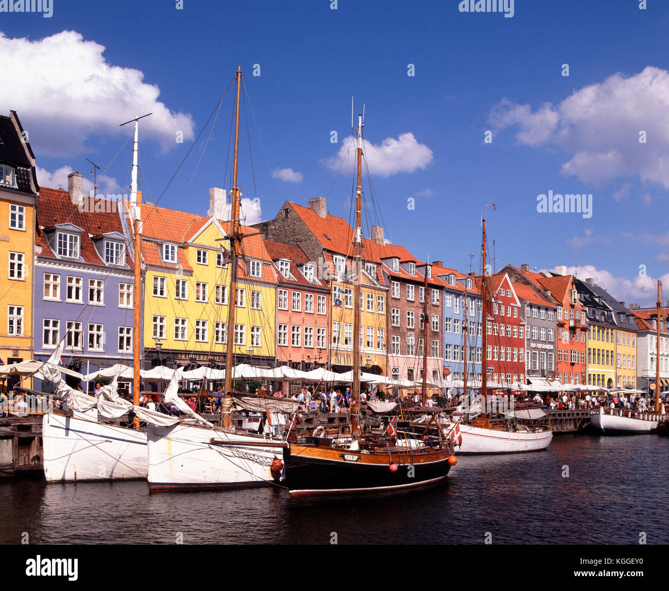 Nyhavn canal, Copenhague Danemark, Scandinavie. Banque D'Images