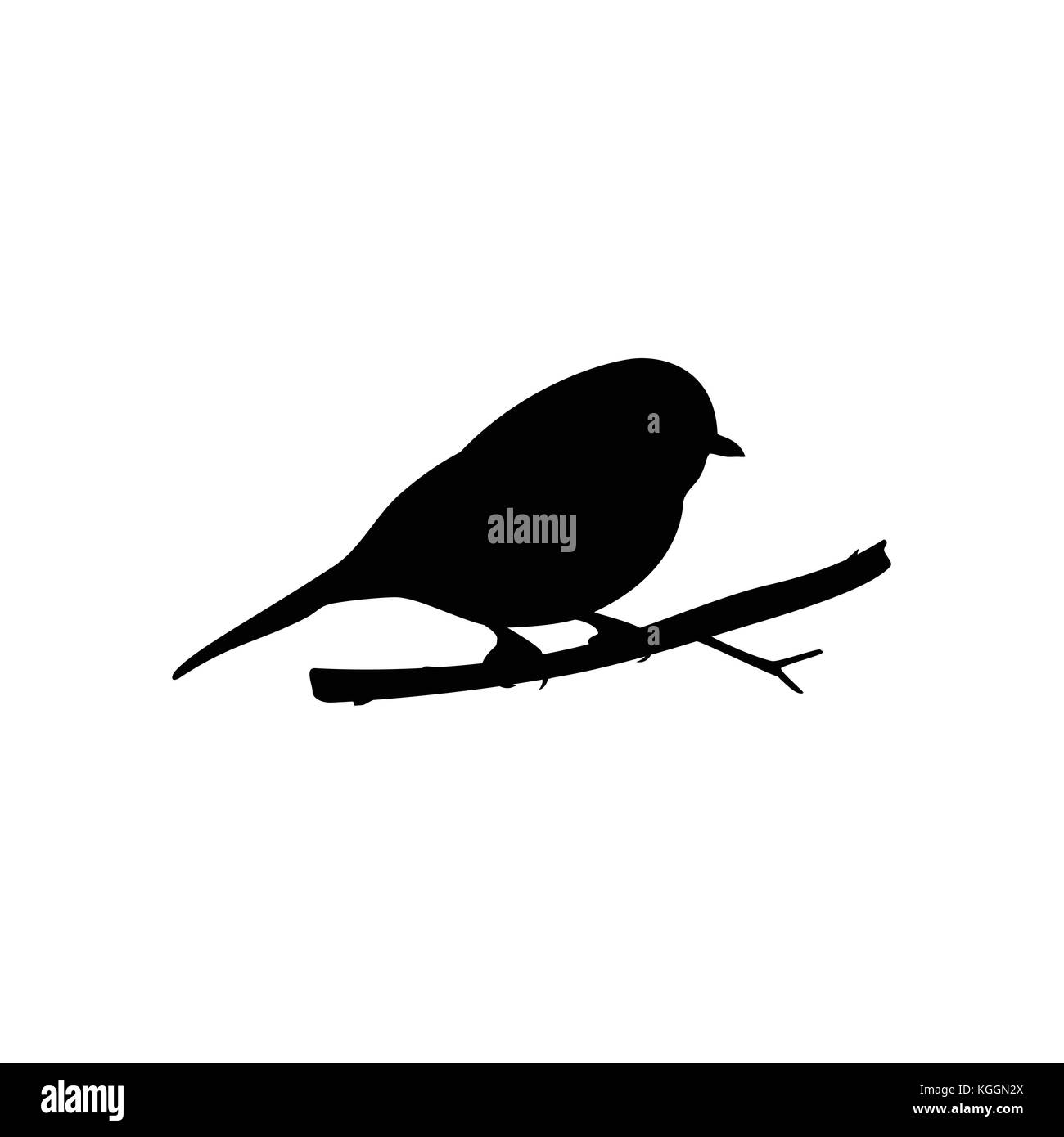 Oiseau Noir illustration vecteur icône silhouette isolé sur fond blanc Illustration de Vecteur